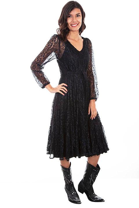 Ladies black lace outlet dress