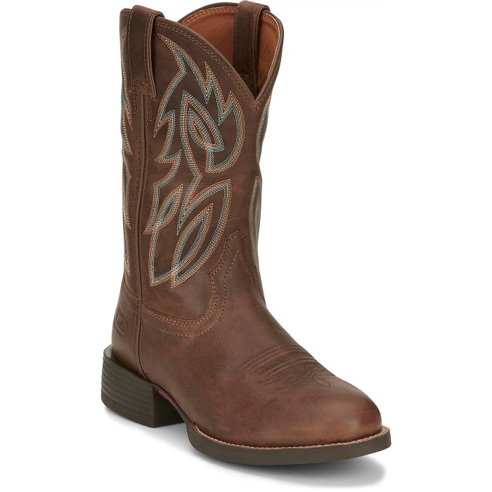 Justin Mens Boots Stampede Rendon 9.5D Cowboy Western Leather SE7530 Justin Stampede Western Cowboy Boots Mens 9D | Mercari main image 4