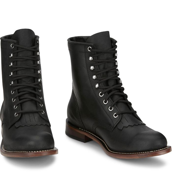 USA製　24㎝相当　Justin Boots 黒 ウエスタンブーツ　P3119 Men's RP503 / Justin Classic Lace-Up Ropers - Bucksworth